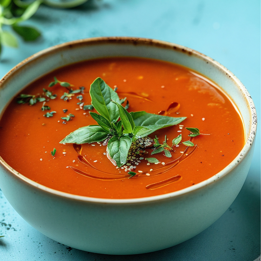 Organic Tomato & Basil Soup – Diabetic-Friendly, Ready-Made Comfort Meal